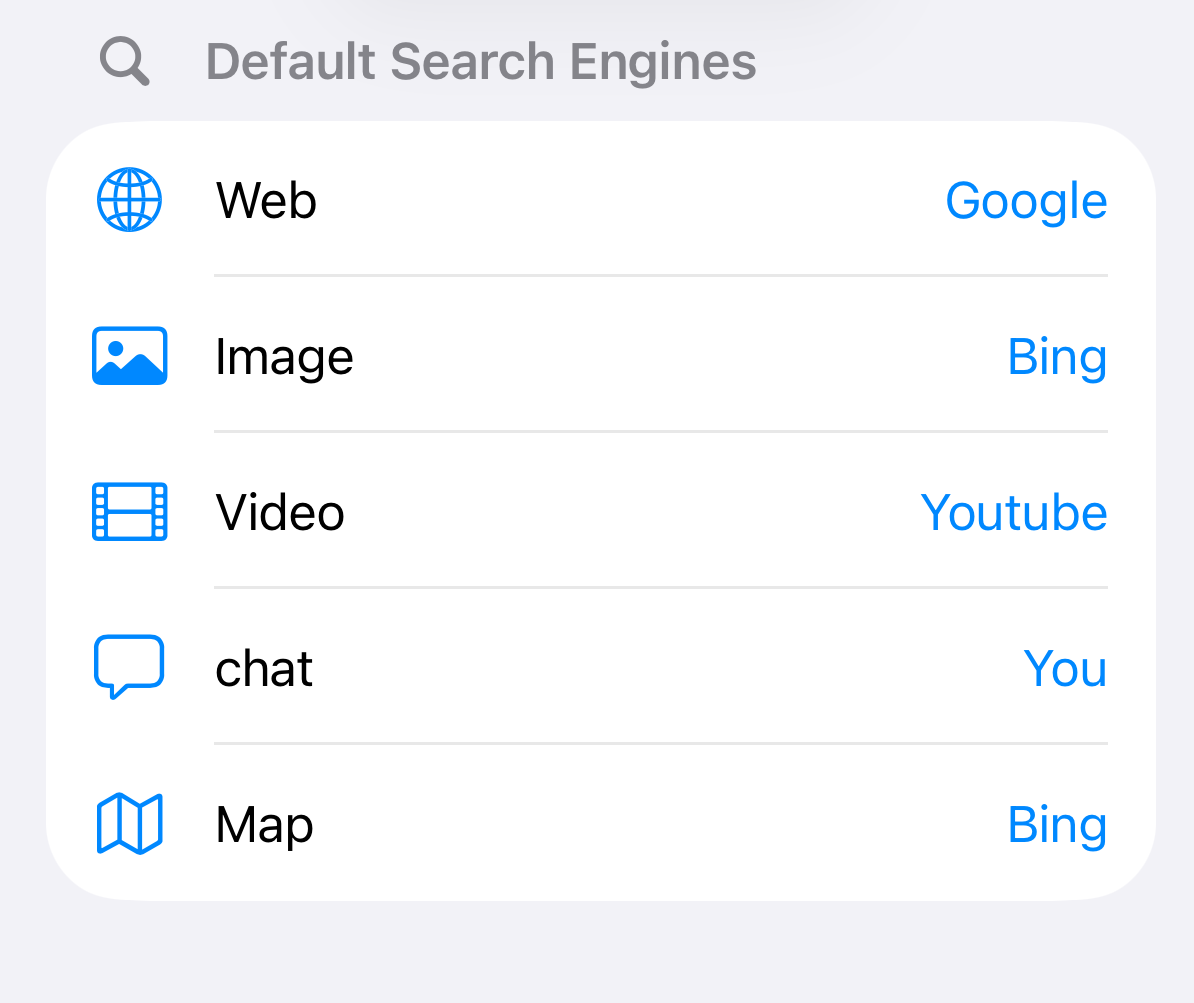 Search hub interface